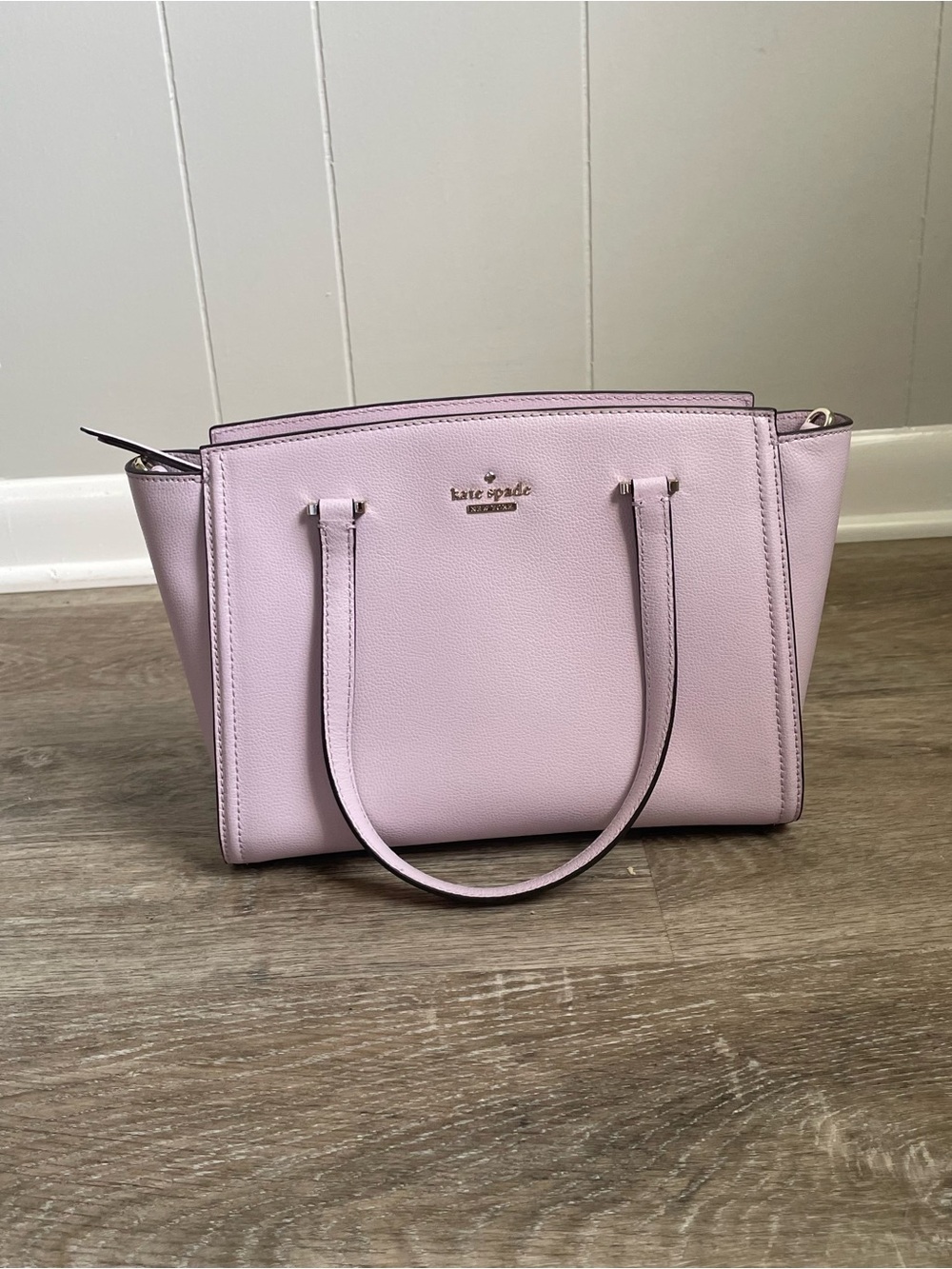 Kate Spade New York Lilac Pink Leather Large Tote Shoulder Bag Structured